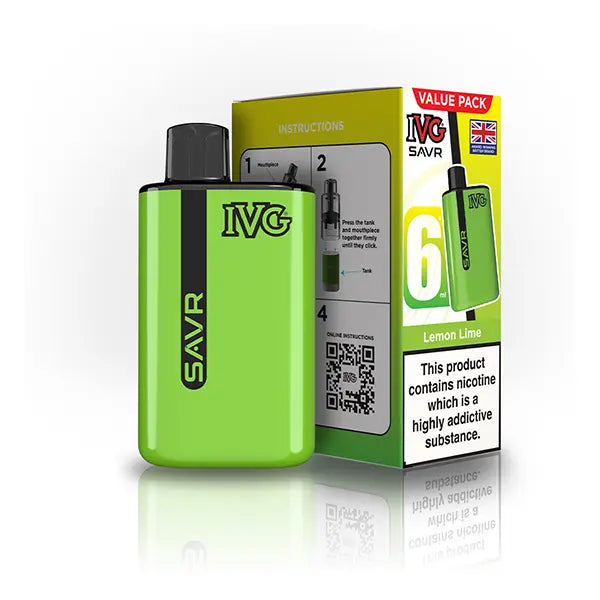 IVG SAVR Prefilled Pod Vape Kit lemon lime flavour