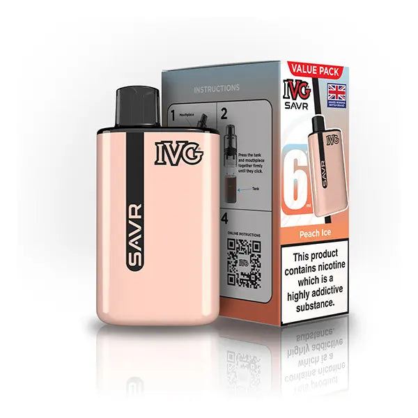 IVG SAVR Prefilled Pod Vape Kit peach ice flavour