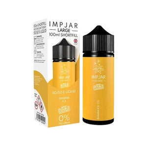 Imp Jar Large Banana Ice 100ml 50VG/50PG Shortfill Vape Juice great for Refillable Pod Vape Kits or MTL Vape Tanks