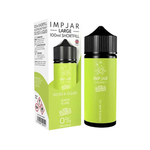Imp Jar Large lemon & lime 100ml 50VG/50PG Shortfill Vape Juice great for Refillable Pod Vape Kits or MTL Vape Tanks