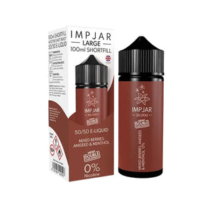 Imp Jar Large Mixed Berries Aniseed & Menthol 100ml 50VG/50PG Shortfill Vape Juice great for Refillable Pod Vape Kits or MTL Vape Tanks