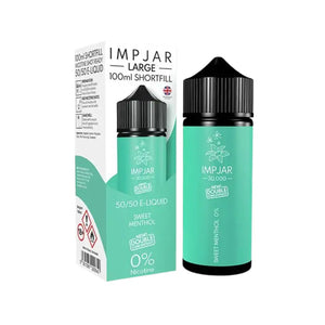 Imp Jar Large sweet menthol 100ml 50VG/50PG Shortfill Vape Juice great for Refillable Pod Vape Kits or MTL Vape Tanks