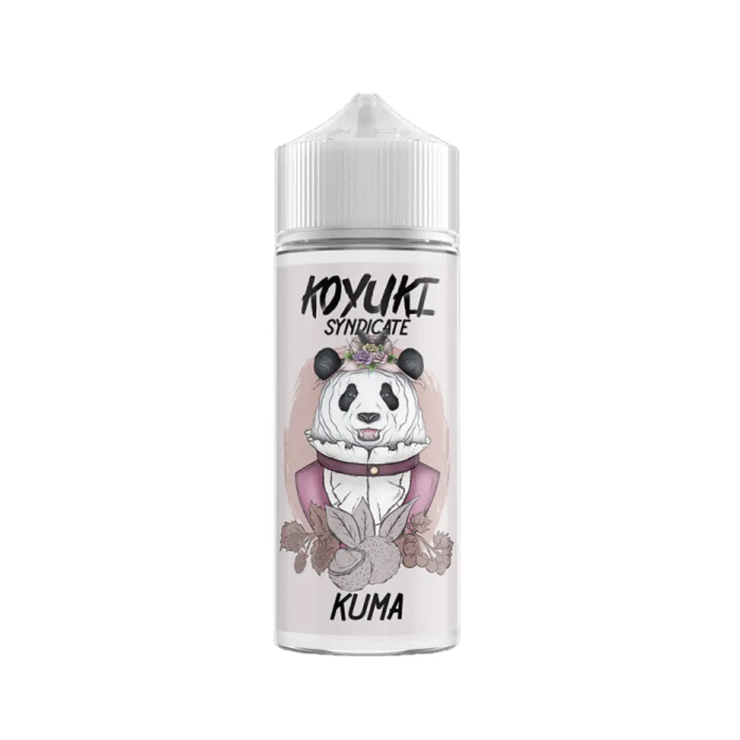 KOYUKI SYNDICATE Kuma 100ml shortfill bottle with panda artwork on the label.