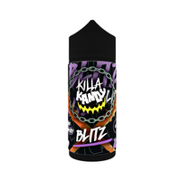 Killa Kandy Blitz 100ml shortfill vape juice bottle with bold, colourful design and chain graphic.