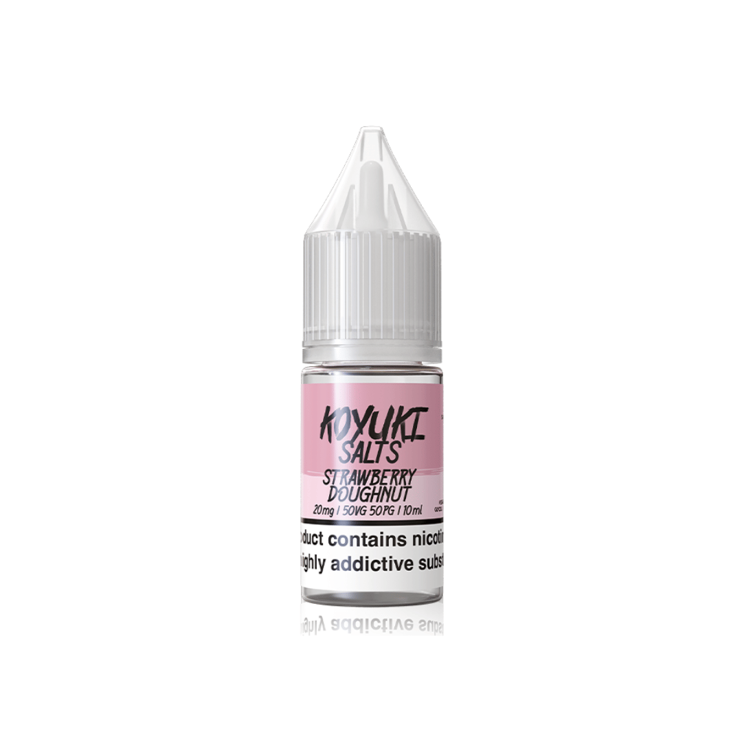 Koyuki Salts Strawberry Doughnut 10ml bottle with a pink label and white cap.