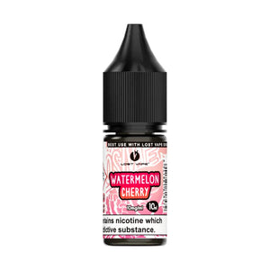 Lost Vape Bar Salts 10ml bottle, Watermelon Cherry flavour, with black cap and colourful label.