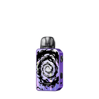 Lost Vape Centaurus E40 Pod Kit in purple with a swirling black and white design.