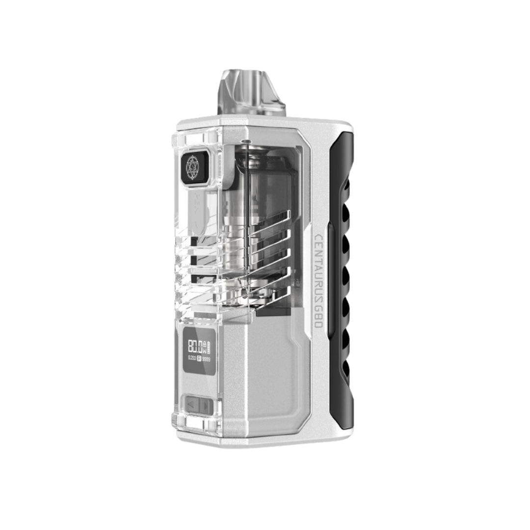 Lost Vape Centaurus G80 AIO Pod Mod Kit in space silver, sleek and modern design.