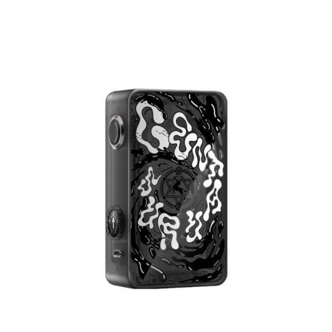 Lost Vape Centaurus P200 Box Mod with a swirling black and white siren design.