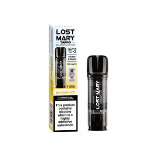 Lost Mary Tappo Prefilled Vape Pod Containing Banana Ice Flavoured 20mg Nic Salt E-liquid for the Lost Mary Tappo Pro Pod Kit