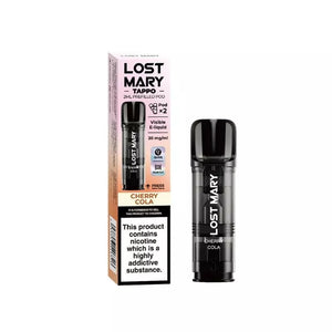 Lost Mary Tappo Prefilled Vape Pod Containing Cherry Cola Flavoured 20mg Nic Salt E-liquid for the Lost Mary Tappo Pro Pod Kit