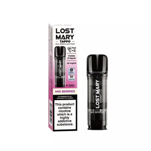 Lost Mary Tappo Prefilled Vape Pod Containing Mix Berries Flavoured 20mg Nic Salt E-liquid for the Lost Mary Tappo Pro Pod Kit