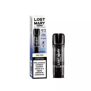 Lost Mary Tappo Prefilled Vape Pod Containing USA Mix Flavoured 20mg Nic Salt E-liquid for the Lost Mary Tappo Pro Pod Kit