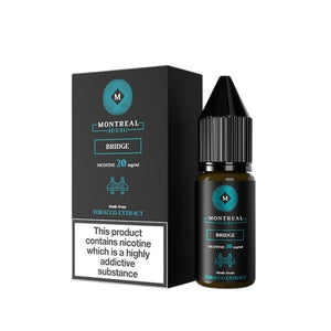 Montreal Original Bridge 10ml Nic Salt available in 10mg and 20mg strength great for refillable pod vape kits