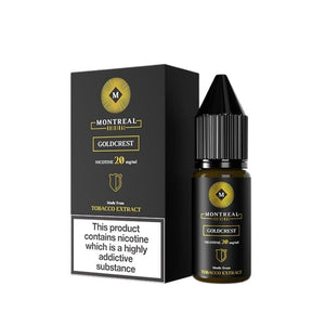 Montreal Original goldcrest 10ml Nic Salt available in 10mg and 20mg strength great for refillable pod vape kits