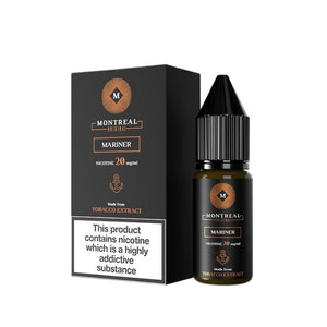 Montreal Original mariner 10ml Nic Salt available in 10mg and 20mg strength great for refillable pod vape kits