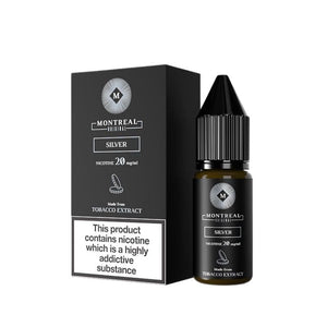 Montreal Original silver 10ml Nic Salt available in 10mg and 20mg strength great for refillable pod vape kits