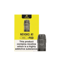 Nevoks A1 replacement pod cartridge packaging with nicotine warning.