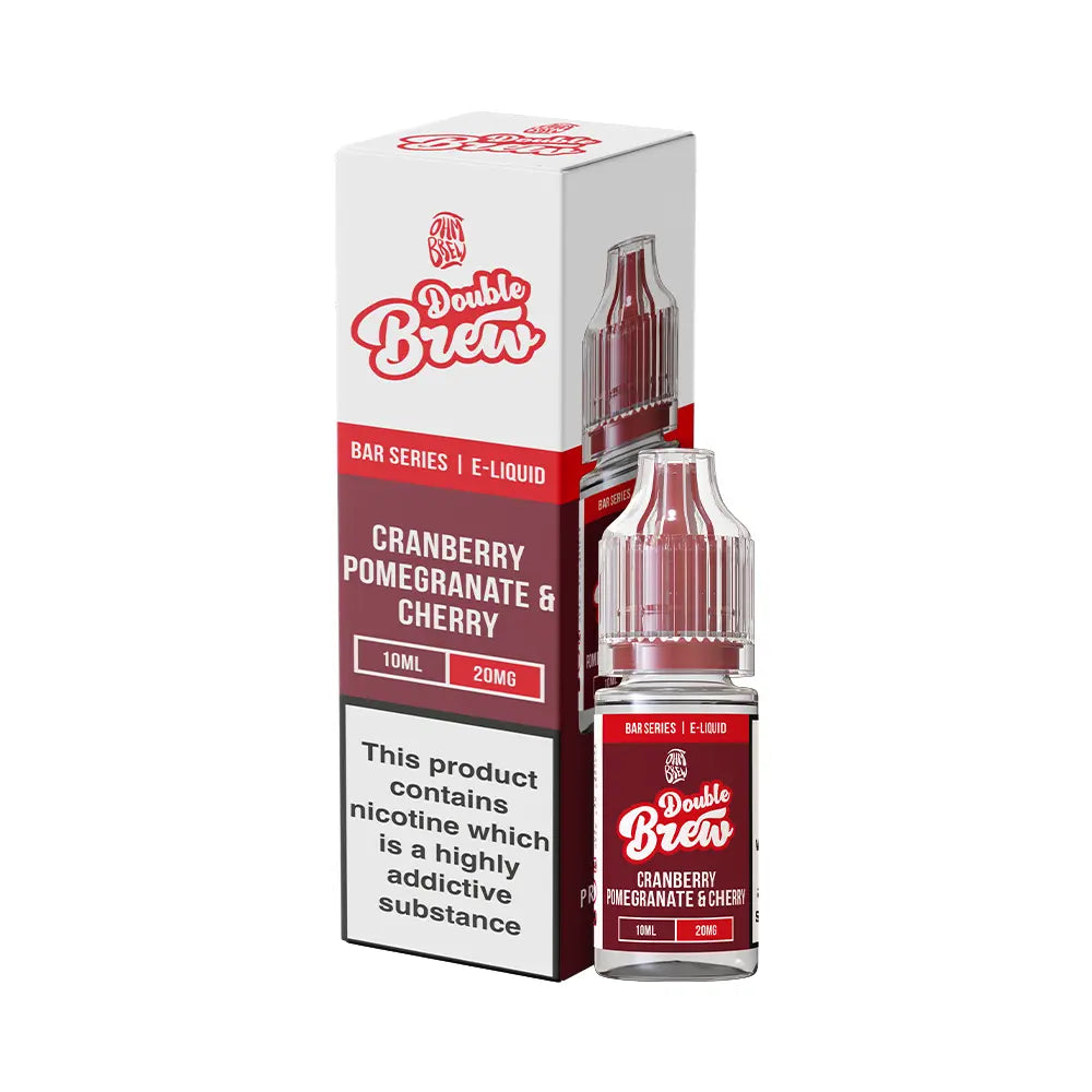 Ohm Brew Double Brew Cranberry Pomegranate & Cherry 10ml Nic Salt e-liquid packaging.