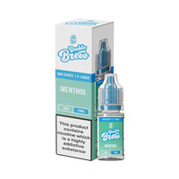 Ohm Brew Double Brew Menthol 10ml nic salt e-liquid box and bottle.