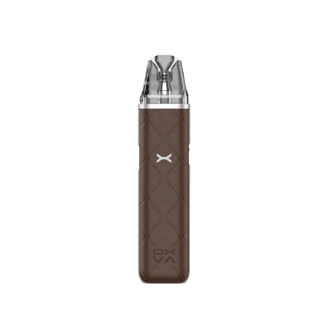 OXVA Xlim GO pod vape kit in dark brown with a sleek, textured design.