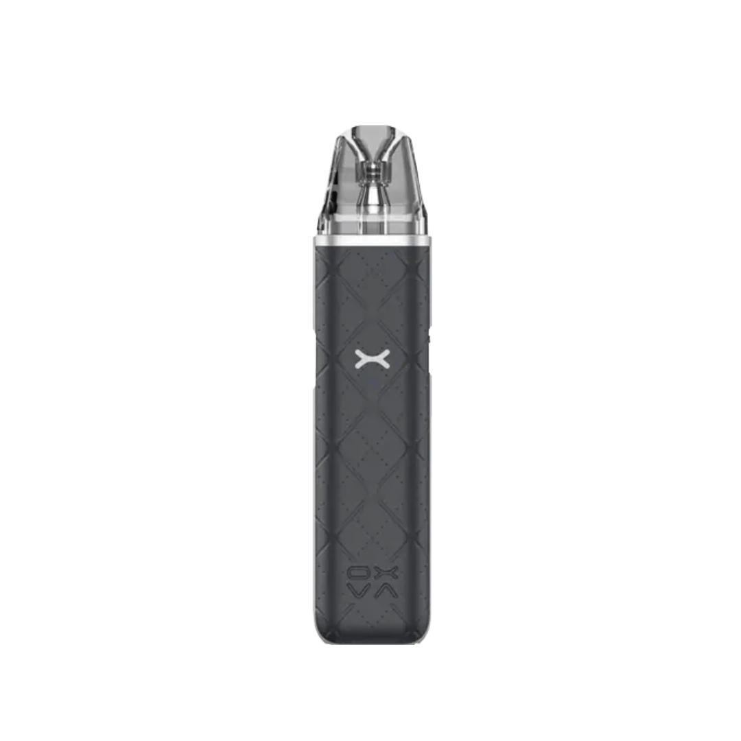 OXVA Xlim GO pod vape kit in dark grey with a sleek, textured design.