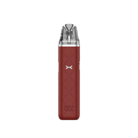 Red OXVA Xlim GO pod vape kit with a textured finish on a white background.