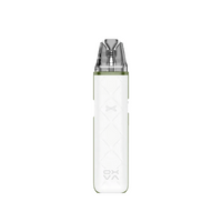 OXVA Xlim GO pod vape kit in white, featuring a sleek design with a transparent mouthpiece.