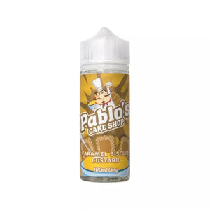 Pablo's Cake Shop Caramel Biscuit Custard Flavour 100ml Shortfill E-liquid perfect for Sub-ohm Vape Tanks