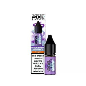 Pixl 10ml Nic Salt E-liquid Blackcurrant Menthol Flavour Available in 10mg or 20mg Great For Refillable Pod Vapes 