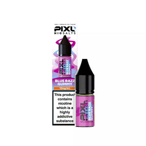 Pixl 10ml Nic Salt E-liquid Blue Razz Gummy Flavour Available in 10mg or 20mg Great For Refillable Pod Vapes 
