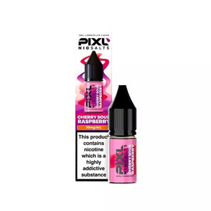 Pixl 10ml Nic Salt E-liquid Cherry Sour Raspberry Flavour Available in 10mg or 20mg Great For Refillable Pod Vapes 