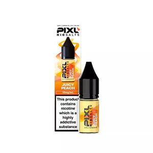 Pixl 10ml Nic Salt E-liquid Juicy Peach Flavour Available in 10mg or 20mg Great For Refillable Pod Vapes 