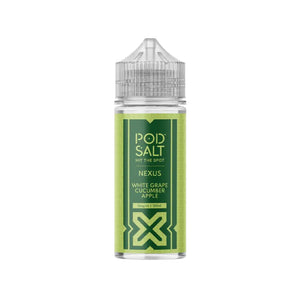 Pod Salt Nexus White Grape Cucumber Apple Flavour 100ml Shortfill E-liquid great for Sub-ohm Vape Kits 