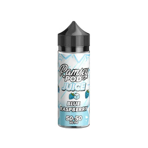Ramsey Pod Juice blue raspberry on ice flavour 100ml Shortfill E-liquid Great with Refillable Pod Vape Kits