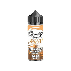 Ramsey Pod Juice Salted Caramel Macchiato flavour 100ml Shortfill E-liquid Great with Refillable Pod Vape Kits