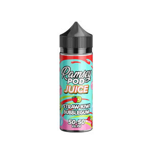 Ramsey Pod Juice Straw Kiwi Bubblegum flavour 100ml Shortfill E-liquid Great with Refillable Pod Vape Kits