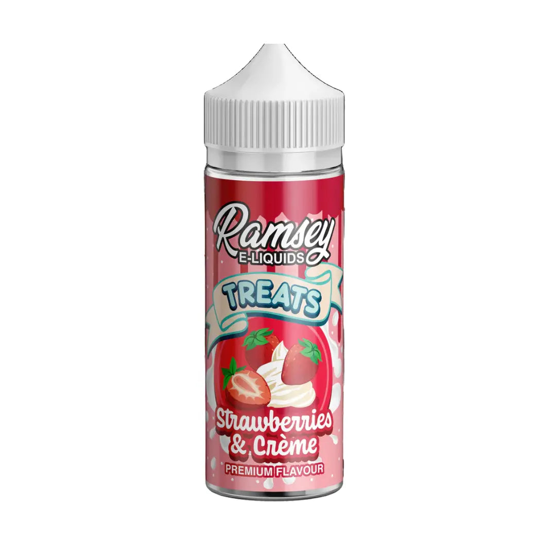 Ramsey Treats Strawberries & Crème 100ml Shortfill E-Liquid - Premium Dessert Flavour