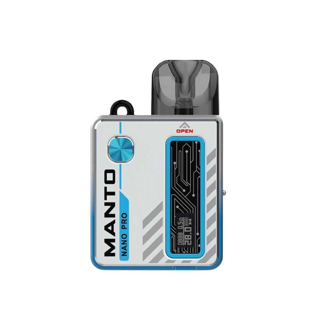 Rincoe Manto Nano Pro Pod Kit in mint blue with sleek design and visible circuit details.