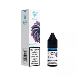 solo bar 10ml nic salt e-liquid mr blue flavour great for refillable pod vape kits