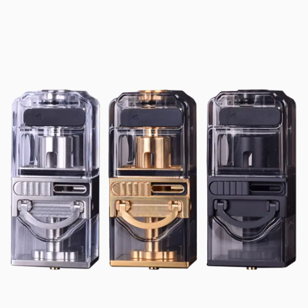 Three Suicide Mods Tall Boy Tank Tech Mesh vape tanks in silver, gold, and black.