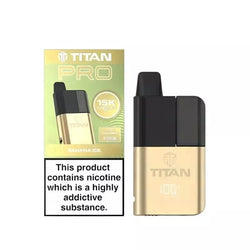 Titan Pro 15K Prefilled Pod Vape Kit filled with 20mg Nicotine Salt E-liquid up to 15,000 puffs with a Built-in 1000mAh Battery 
