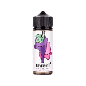 Unreal 2 Dark grape & bubblegum Flavour 100ml E-liquid Vape Juice great for sub-ohm vape kits