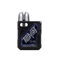 Uwell Caliburn GK3 Tenet Pod Kit in black with a sleek, futuristic design.