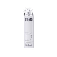 Uwell Dillon EM pod vape kit in off-white, featuring sleek design and transparent top.