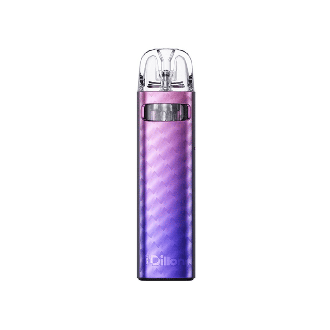 Uwell Dillon EM Pod Vape Kit in Purple Aura Quartz finish, sleek and modern design.