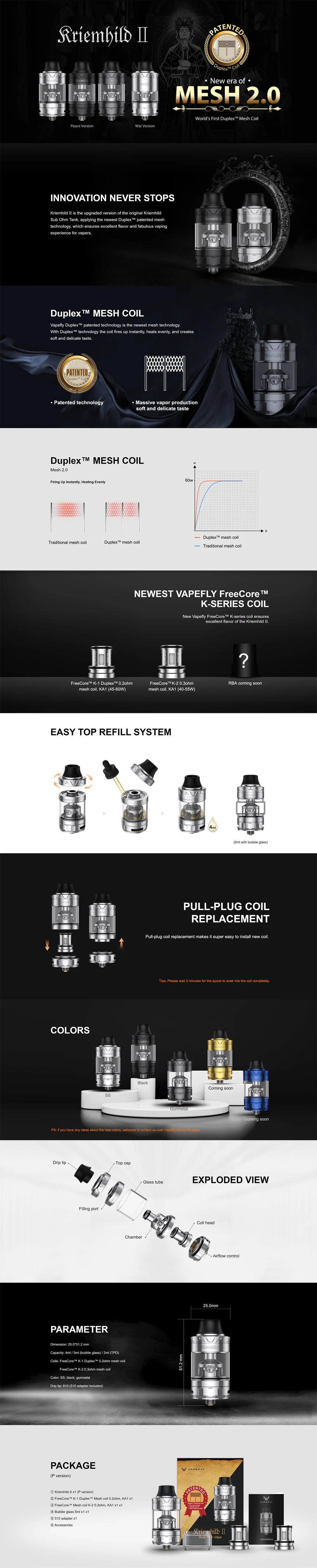 Vapefly Kriemhild II Sub Ohm Tank *PEACE VERSION* - ECIGONE