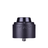 Vaperz Cloud Asgard XL RDA in black, featuring engraved branding on a sleek design.