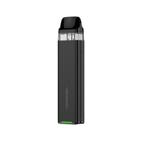 Vaporesso Xros 3 Mini Pod Kit in black with textured design and green LED indicator.