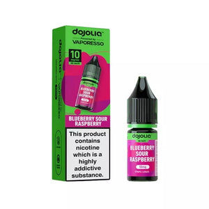 Vaporesso Dojoliq 10ml Nic Salt blueberry sour raspberry flavour available in 10mg and 20mg strength great for refillable pod vape kits